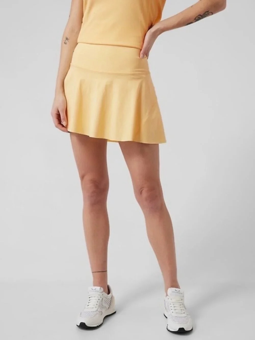 Athleta Light Yellow Flared Ace Tennis Skort NWT